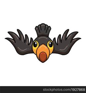 Cute little toucan bird cartoon flying