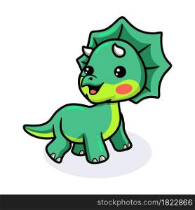 Cute little triceratops dinosaur cartoon