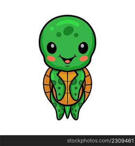 Cute little turtle cartoon posing