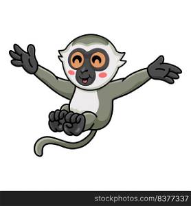 Cute little vervet monkey cartoon posing