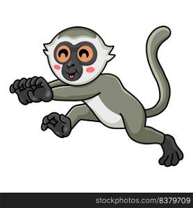 Cute little vervet monkey cartoon running