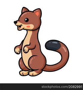 Cute little weasel cartoon standing