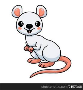 Cute little white mouse cartoon