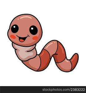 Cute little worm cartoon character 