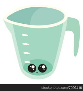Cute measure cup, illustration, vector on white background.