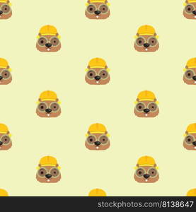 Cute mole vector seamless pattern illustration. 