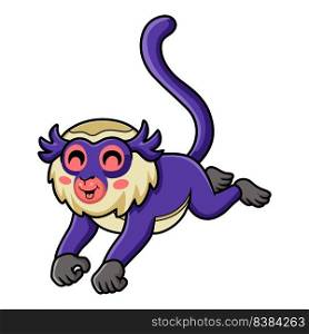 Cute mona monkey cartoon running
