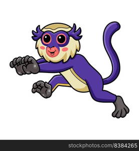 Cute mona monkey cartoon running