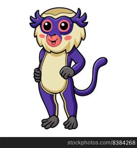 Cute mona monkey cartoon standing