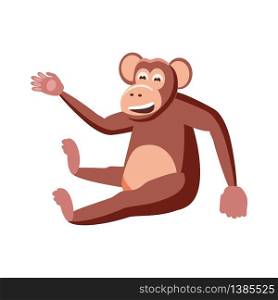 Cute monkey, animal, trend cartoon style vector. Cute monkey, animal, trend, cartoon style, vector, illustration, isolated on white background