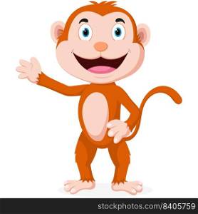 cute monkey cartoon isolated on white background