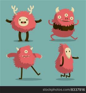 cute monster character cartoon illustration