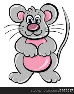 Cute mouse, illustration, vector on white background