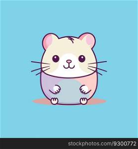 Cute mouse vector design with kawaii style