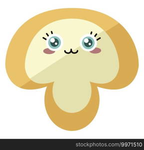 Cute mushroom, illustration, vector on white background