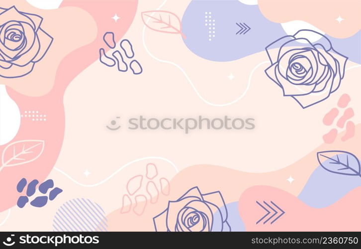 Cute Nature Floral Flower Leaf Minimalist Girly Background Wallpaper