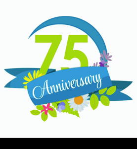 Cute Nature Flower Template 75 Years Anniversary Sign Vector Illustration EPS10. Cute Nature Flower Template 75 Years Anniversary Sign Vector Ill