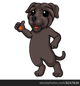 Cute neapolitan mastiff dog cartoon giving thumb up