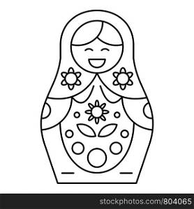 Cute nesting doll icon. Outline cute nesting doll vector icon for web design isolated on white background. Cute nesting doll icon, outline style