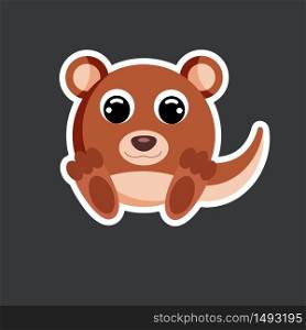 cute nutria sticker template in flat vector style