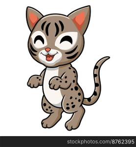 Cute ocicat cat cartoon standing