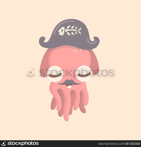 Cute octopus cartoon on pastel background.. Cute octopus cartoon 