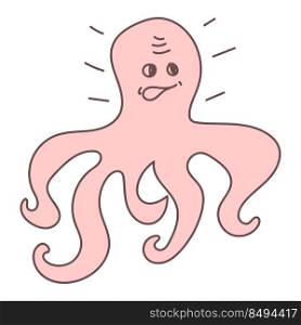 cute octopus vector illustration element design