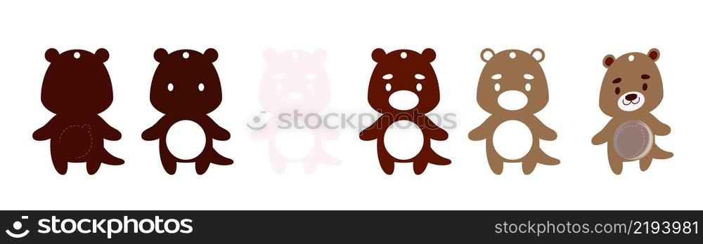 Cute otter candy ornament. Layered paper decoration treat holder for dome. Hanger for sweets, candy for birthday, baby shower, halloween, christmas. Print, cut out, glue. Vector stock illustration
