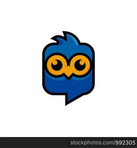 cute owl and chatting logo template