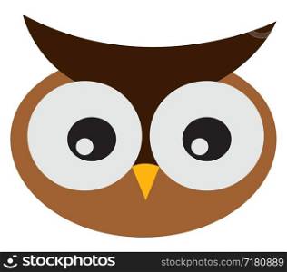 Cute owl, illustration, vector on white background