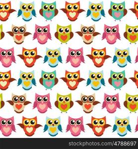Cute Owl Seamless Pattern Background Vector Illustration EPS10. Cute Owl Seamless Pattern Background Vector Illustration
