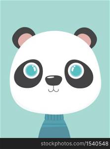Cute panda.Childish print for nursery,kids apparel,poster,postcard.. Cute panda.