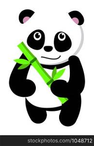 Cute panda icon. Flat illustration of cute panda vector icon for web design. Cute panda icon, flat style
