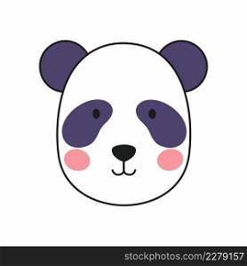 Cute panda in the doodle style. Vector icon with a panda face.