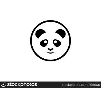 Cute panda logo template vector icon illustration design 