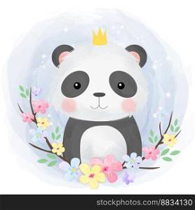 Cute panda vector image
