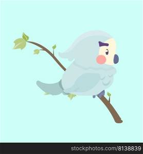 Cute parrot bird cartoon on pastel background. . Cute parrot bird cartoon 
