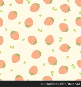 Cute pastel strawberry seamless pattern background