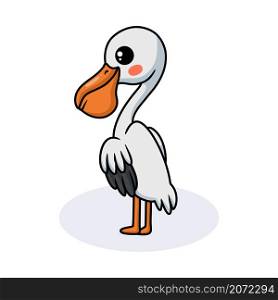 Cute pelican bird cartoon posing