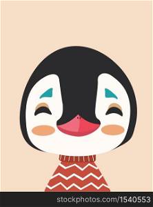 Cute penguin.Childish print for nursery,kids apparel,poster,postcard.. Cute penguin.