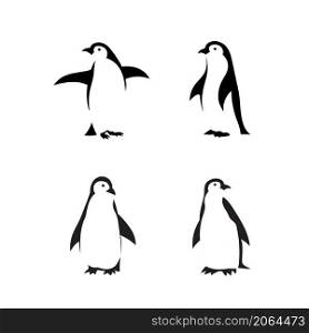 cute penguin silhouette vector design illustration