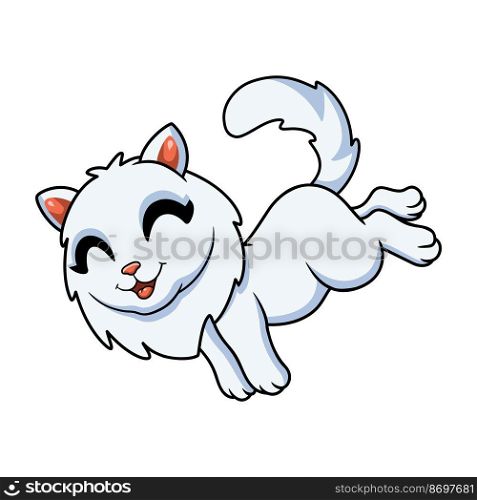 Cute persian cat cartoon jumping