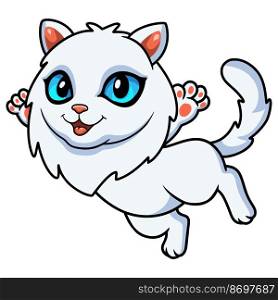 Cute persian cat cartoon posing