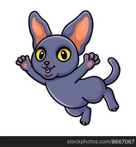 Cute peterbald cat cartoon posing