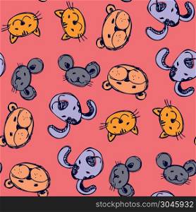 Cute pets Seamless pattern  . Seamless pattern can be used for wallpaper, pattern fills, web page backgrounds, surface textures.. Cute pets Seamless pattern 