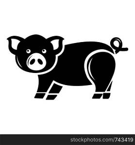Cute pig icon . Simple illustration of cute pig vector icon for web design isolated on white background. Cute pig icon , simple style