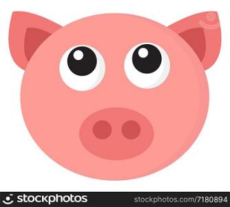 Cute pig, illustration, vector on white background