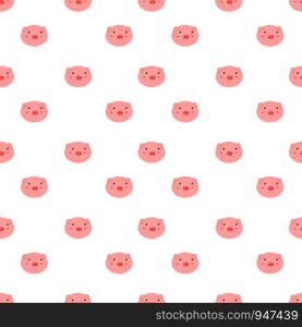 Cute pig seamless pattern background. Vector illustration.