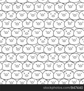 Cute pig seamless pattern background. Vector illustration.