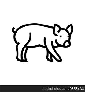 cute piglet pig farm line icon vector. cute piglet pig farm sign. isolated contour symbol black illustration. cute piglet pig farm line icon vector illustration